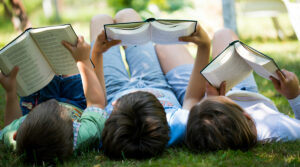 Kids reading books